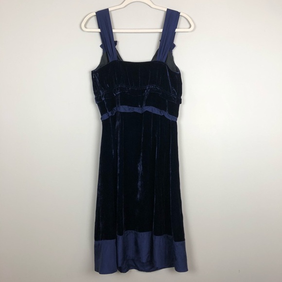 Marc by Marc Jacobs Navy Blue Velvet Silk Dress - Picture 2 of 7